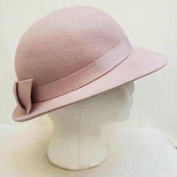 Classic Vintage Soft Blush Pink Doeskin 100% wool Hat Geo W Bullman Co Inc USA - Picture 2 of 6